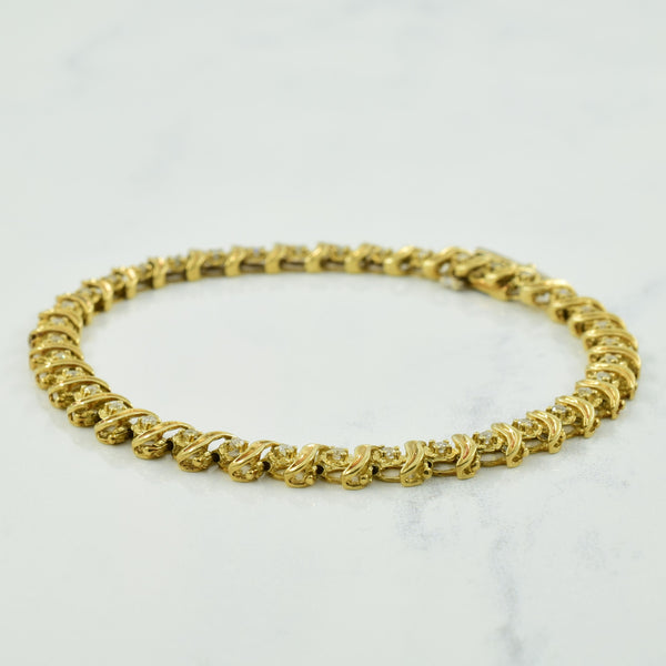 Diamond 14k Yellow Gold Bracelet | 0.72ctw | 7.25