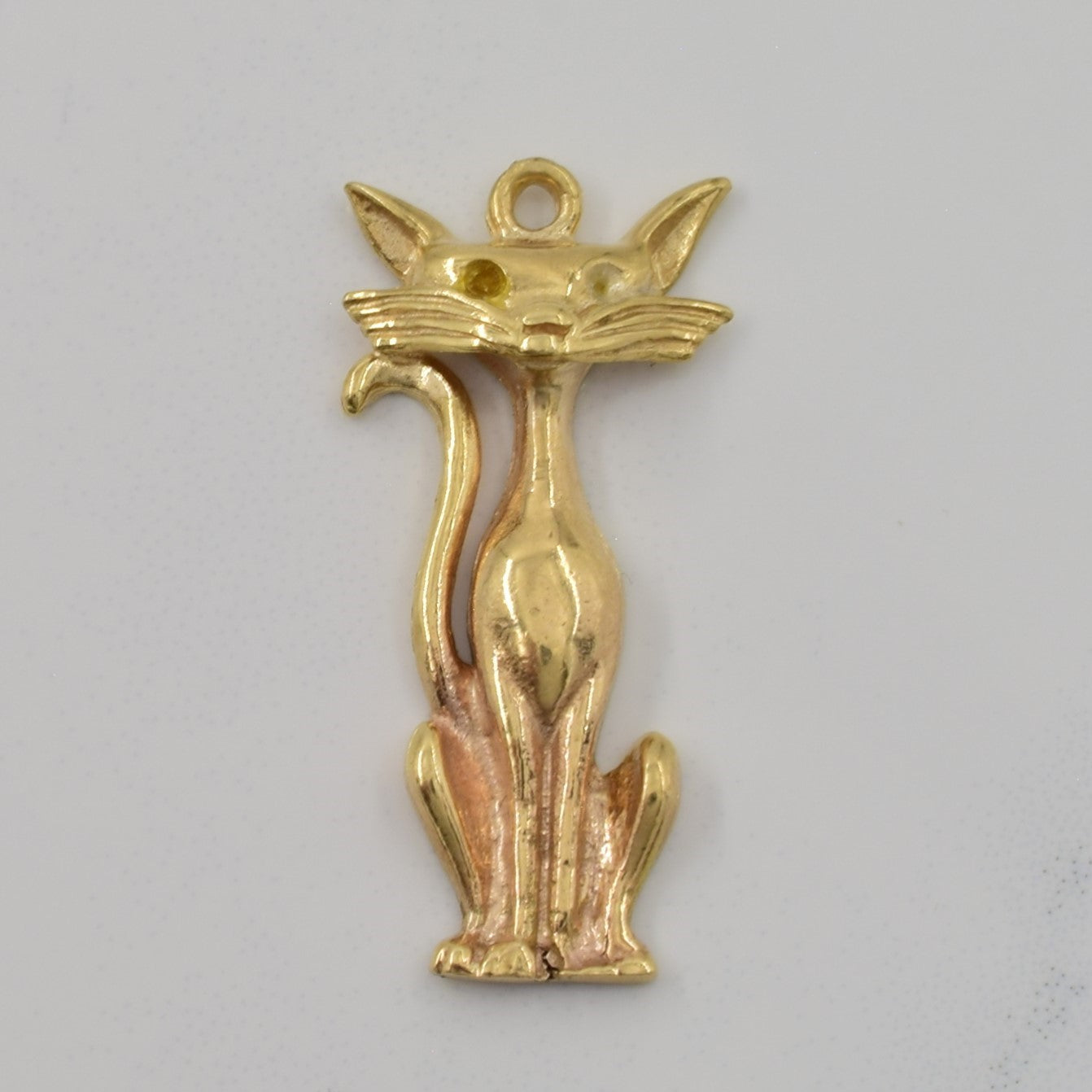 10k Yellow Gold Siamese Cat Charm |