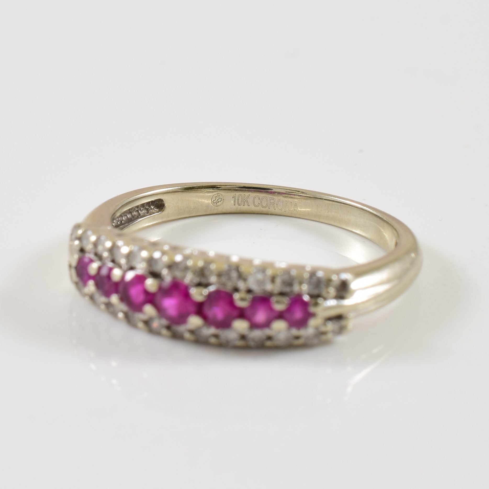 Synthetic Ruby & Diamond Ring | 0.35ctw, 0.20ctw | SZ 6.5 |