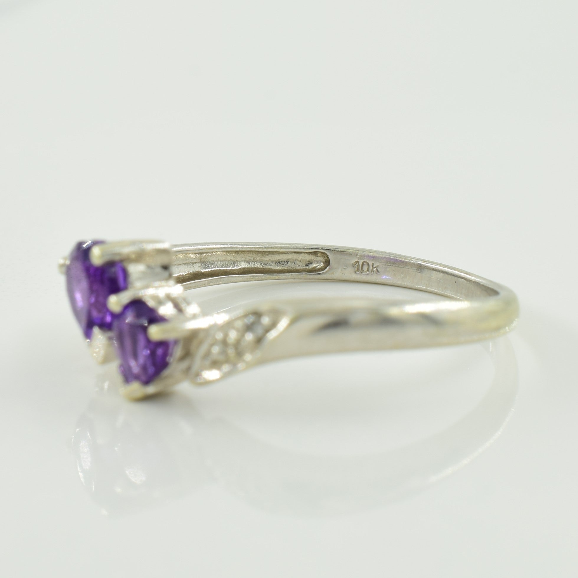 Heart Amethyst & Diamond Ring | 0.60ctw, 0.01ctw | SZ 7 |