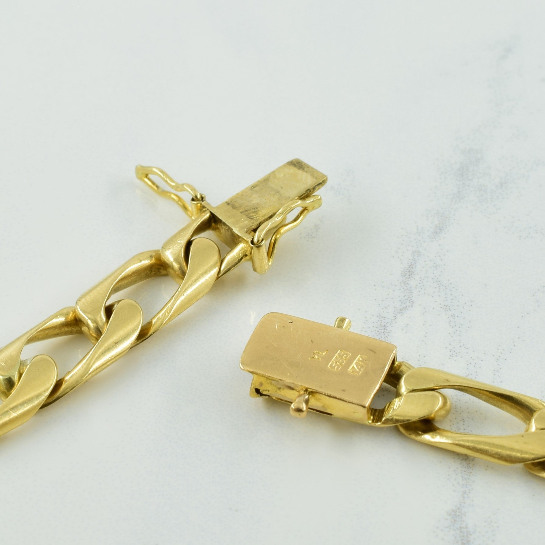 14k Yellow Gold Elongated Cuban Link Chain | 8.5