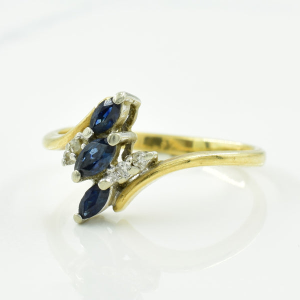 Sapphire & Diamond Bypass Ring | 0.25ctw, 0.04ctw | SZ 5.75 |