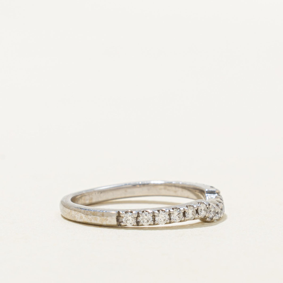 14k Semi Eternity Diamond Contour Ring | 0.22ctw | SZ 5