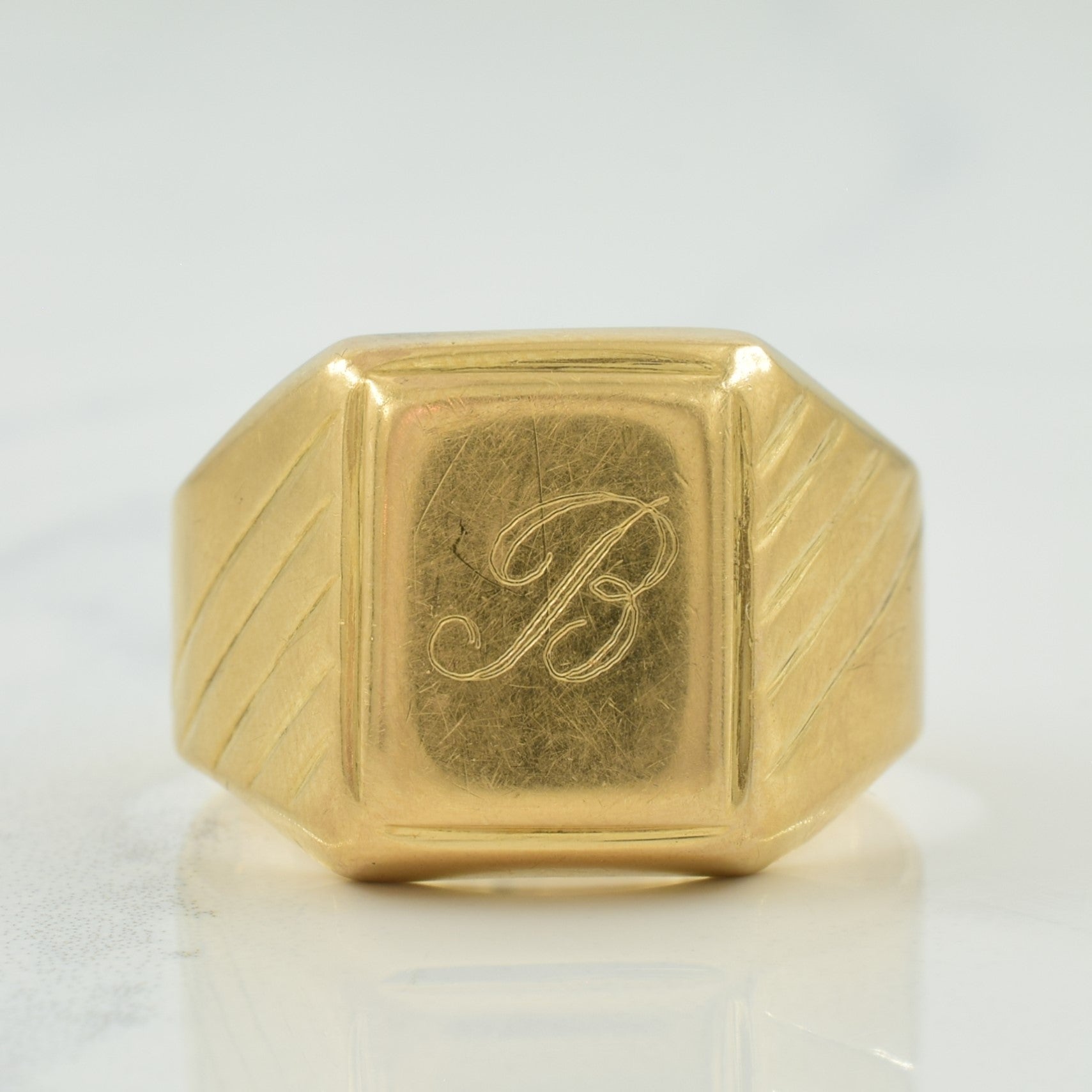 14k Yellow Gold 'B' Initial Ring | SZ 10 |