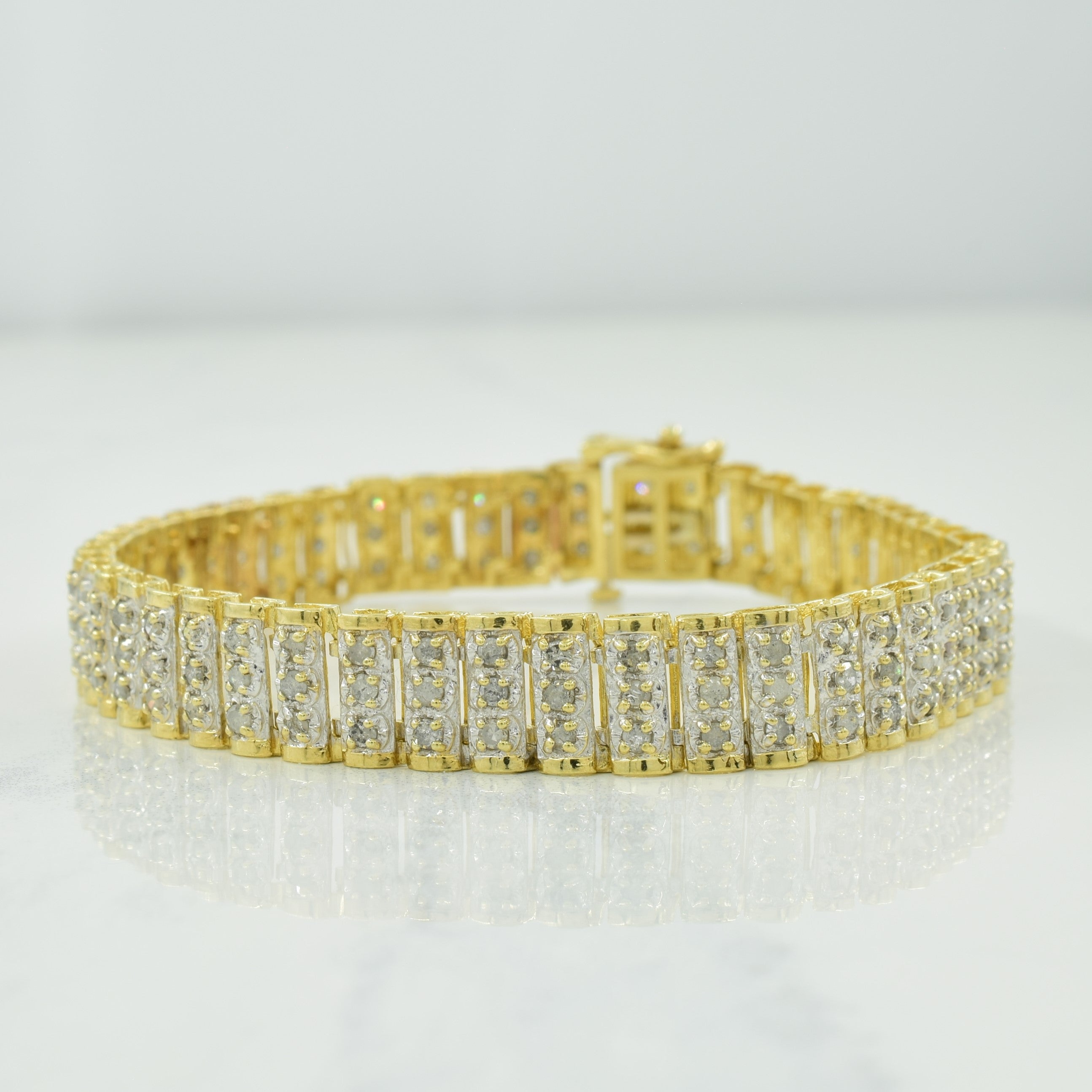 10k Yellow Gold Diamond Bracelet | 2.50ctw | 7.5" |