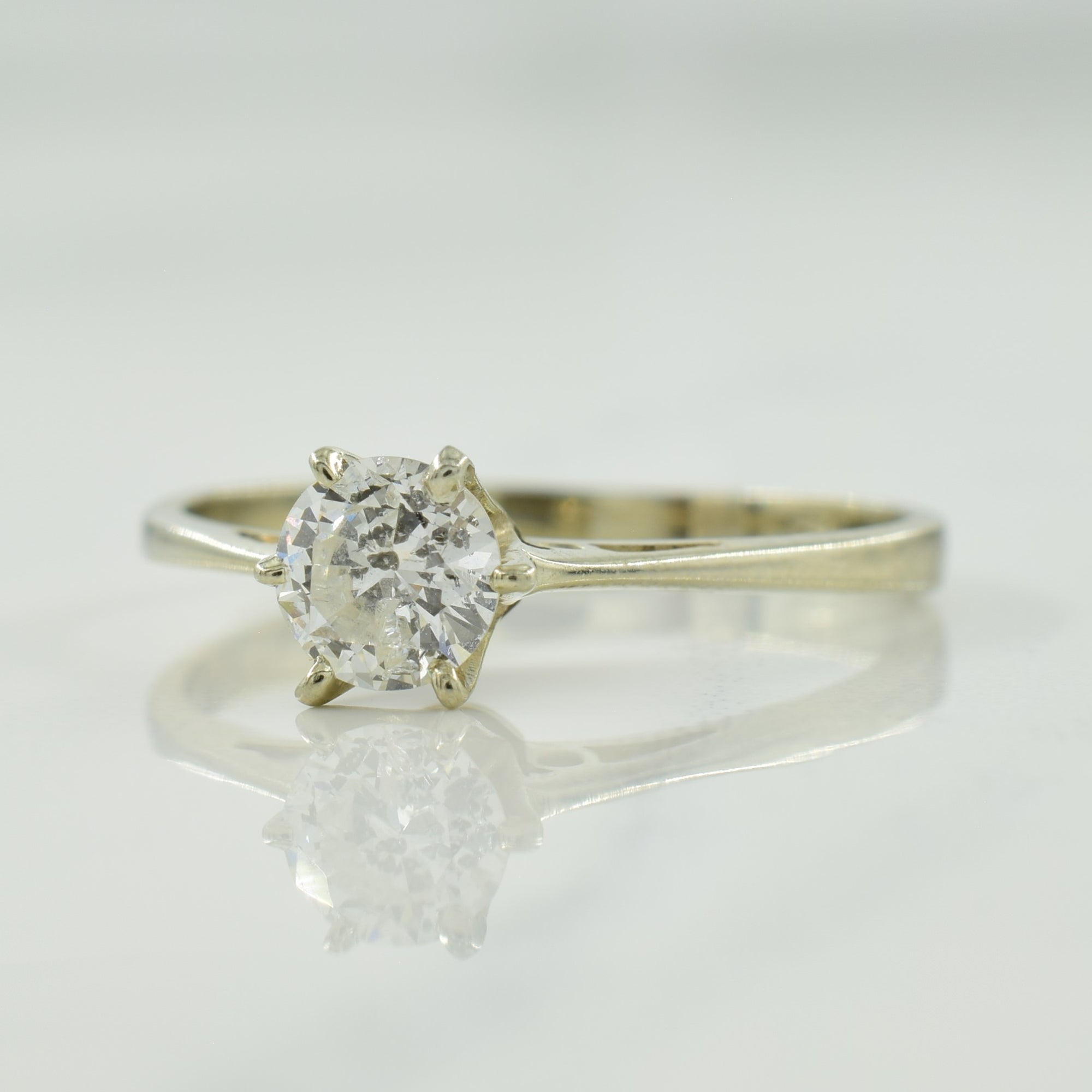 Solitaire Diamond Cathedral Ring | 0.44ct | SZ 7.5 |