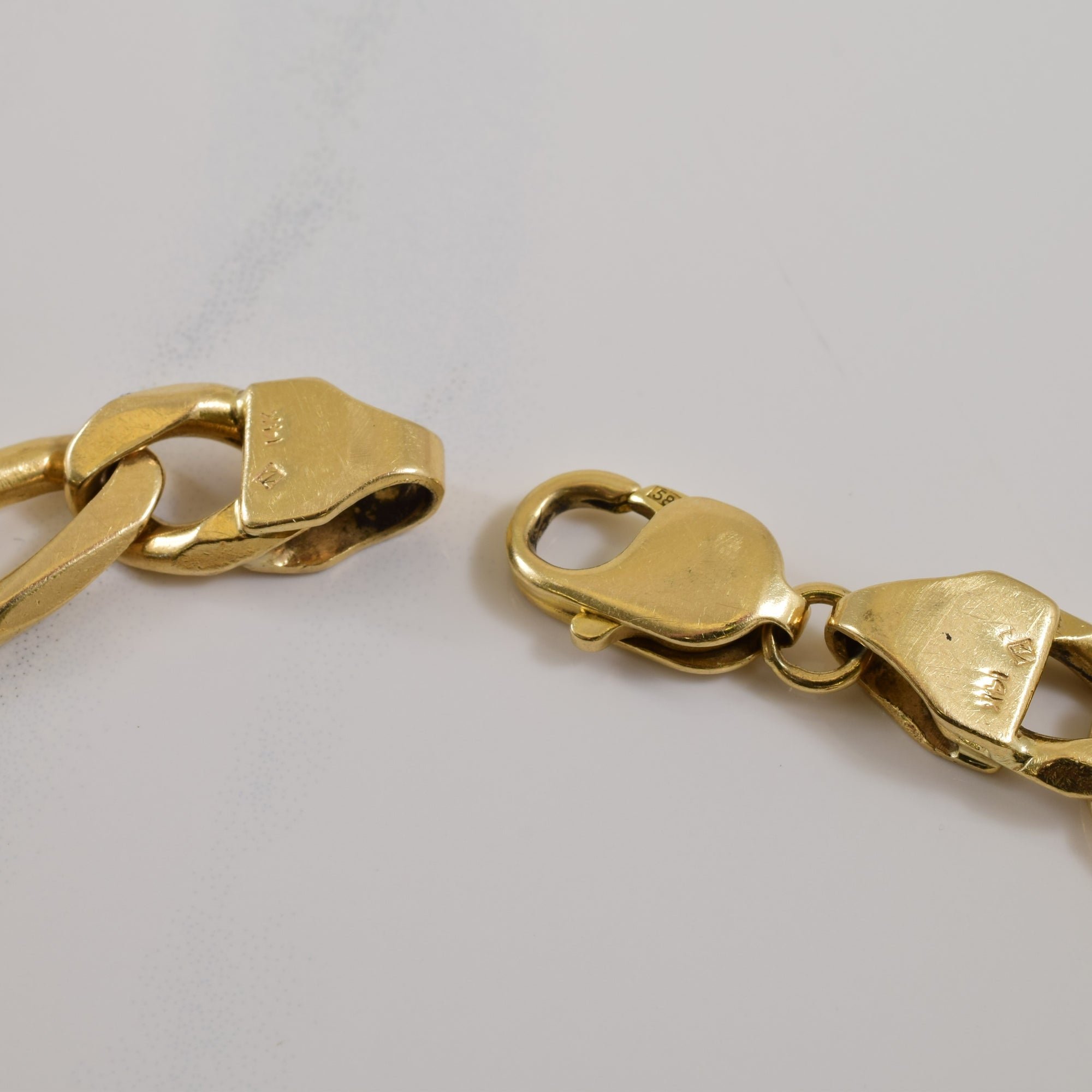 14k Yellow Gold Figaro Chain Bracelet | 7.50