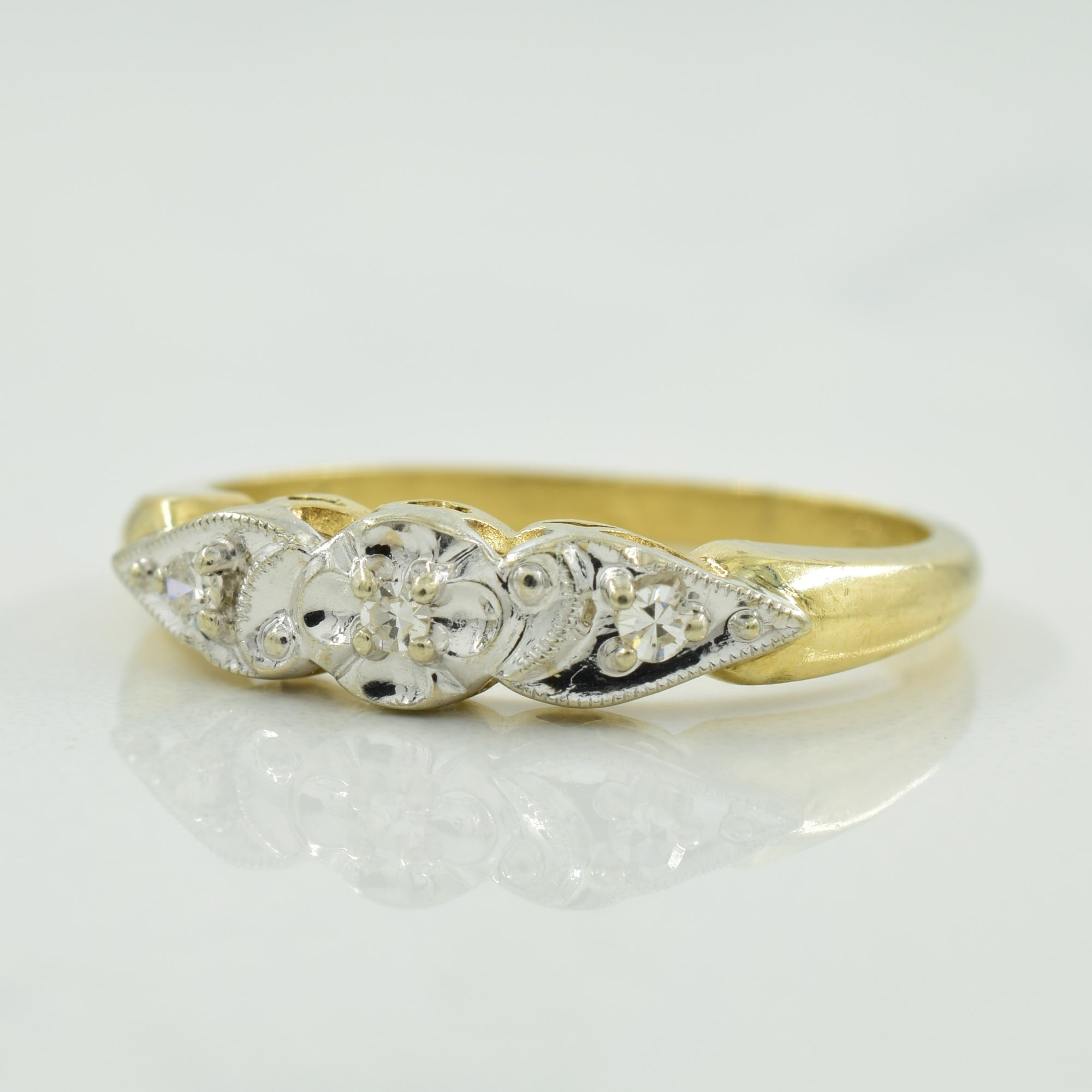 Three Stone Diamond Ring | 0.06ctw | SZ 6.75 |