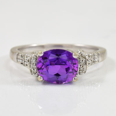 Synthetic Sapphire & Diamond Ring | 1.85ct, 0.05ctw | SZ 7.75 |