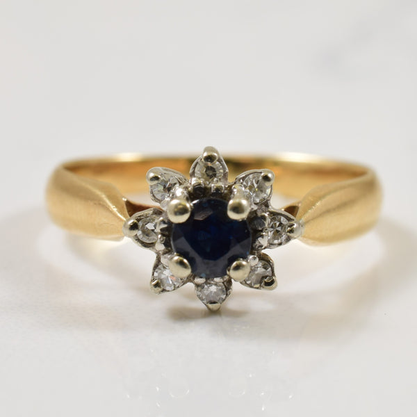 Blue Sapphire & Diamond Ring | 0.28ct, 0.07ctw | SZ 4.75 |