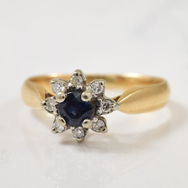Blue Sapphire & Diamond Ring | 0.28ct, 0.07ctw | SZ 4.75 |