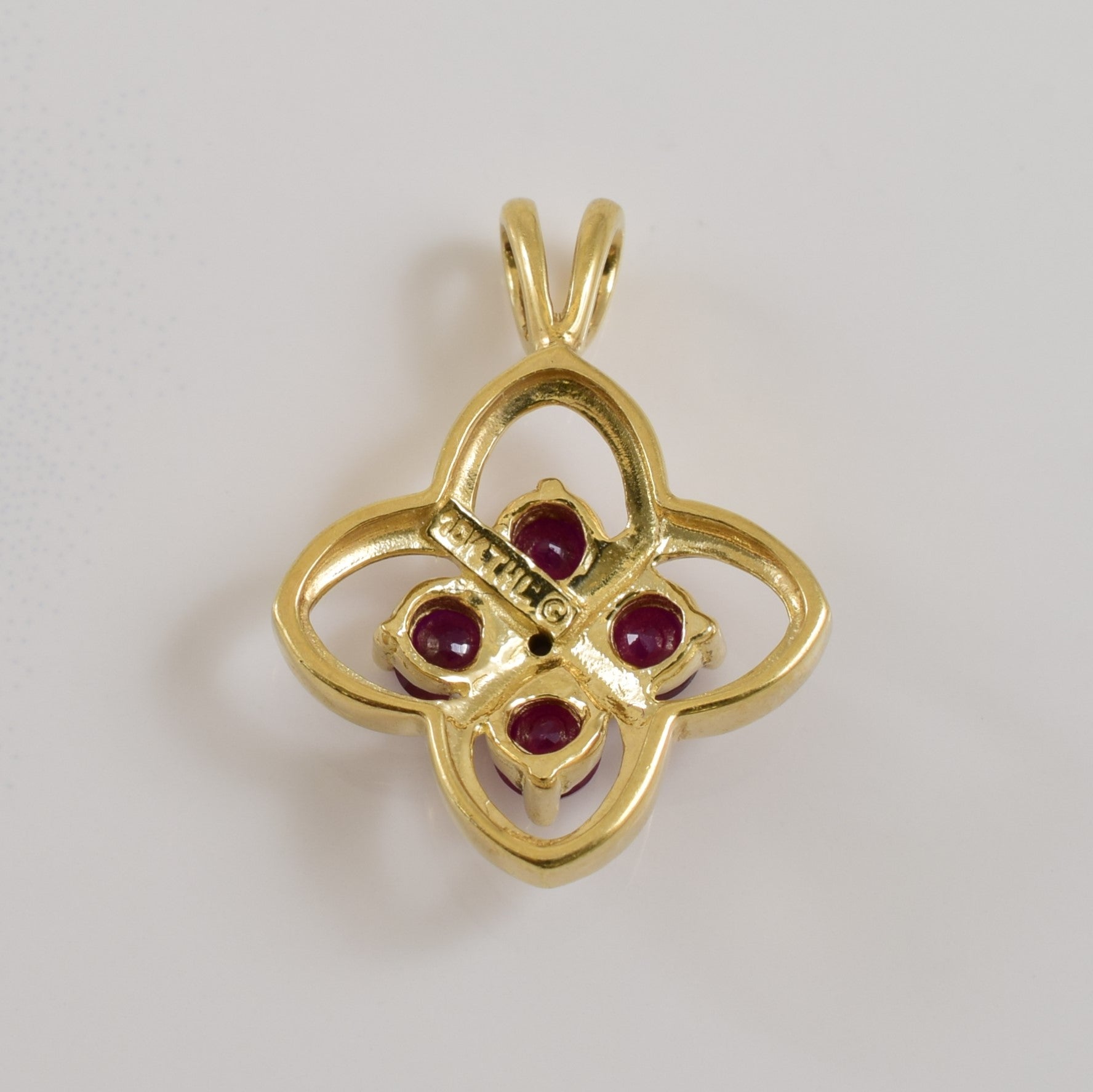 Ruby & Diamond Flower Pendant | 0.60ctw, 0.005ct |