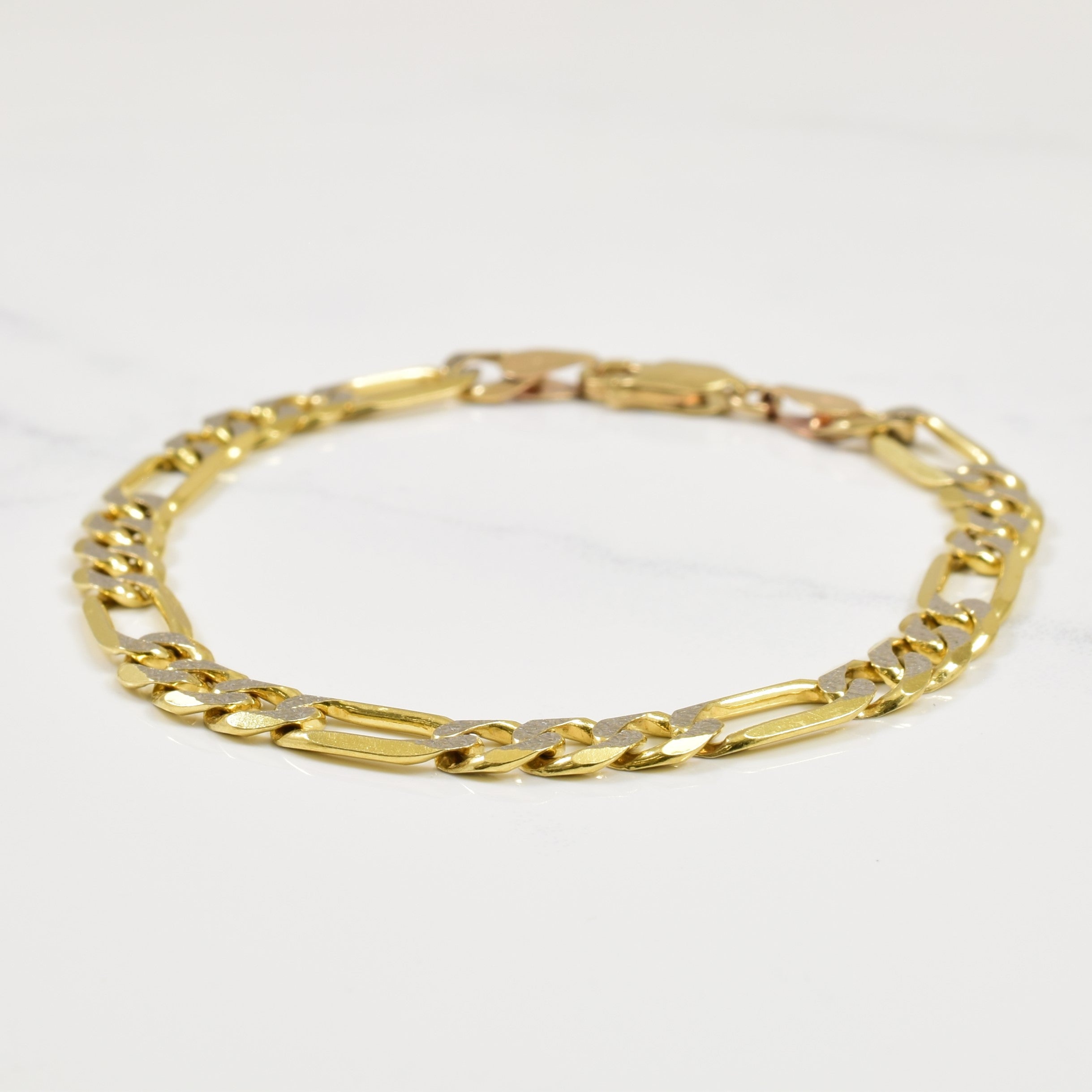 10k Yellow Gold Figaro Link Bracelet | 6.75" |