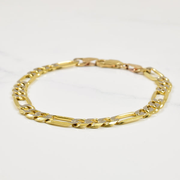 10k Yellow Gold Figaro Link Bracelet | 6.75