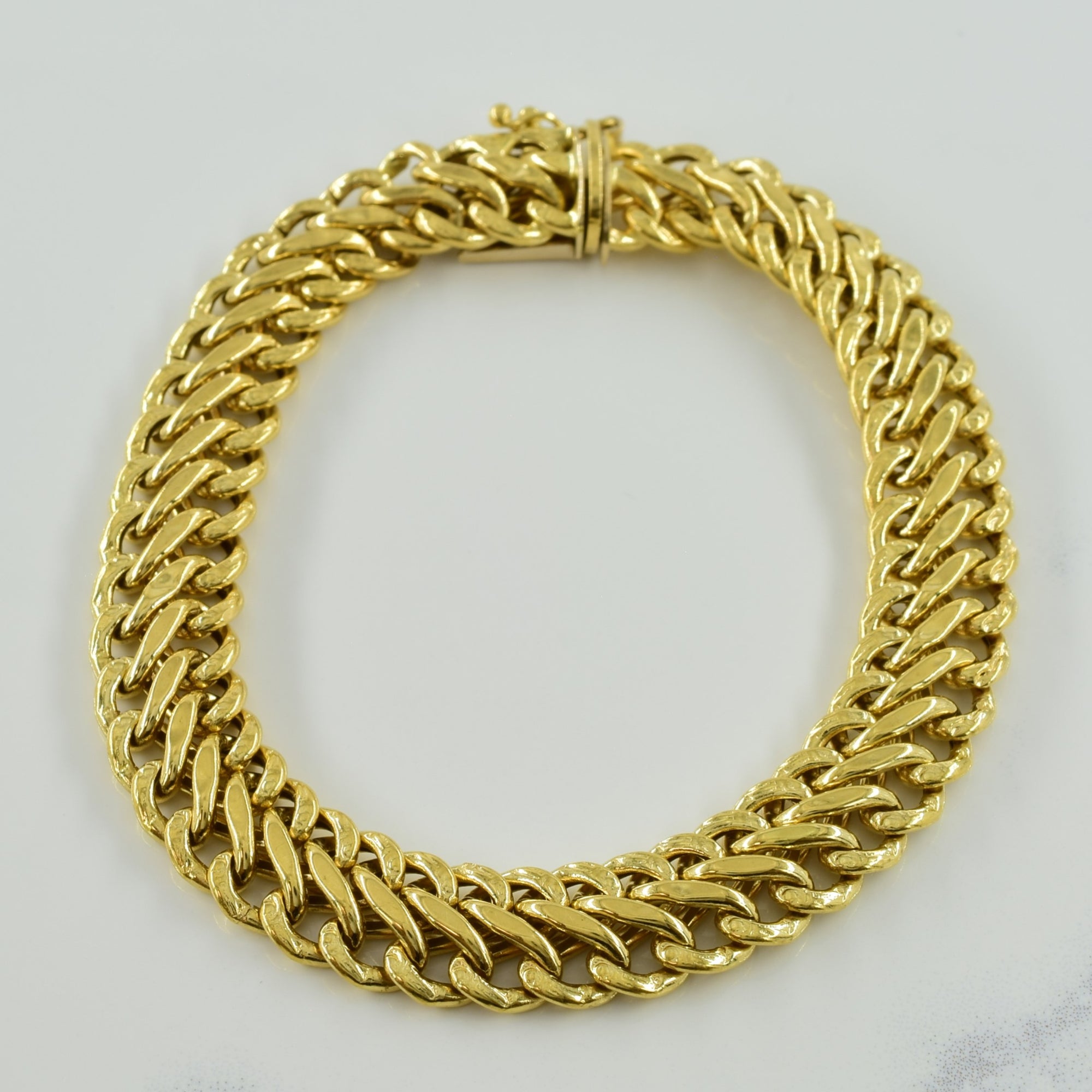 18k Yellow Gold Parallel Link Bracelet | 7.5