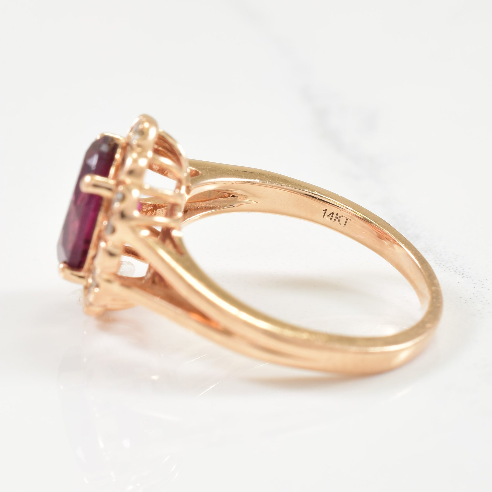 Le Vian' Rhodolite Garnet & Diamond Halo Ring | 2.25ct, 0.12ctw | SZ 5 |