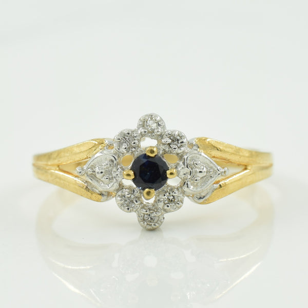 Blue Sapphire & Diamond Ring | 0.10ct, 0.02ctw | SZ 6.75 |