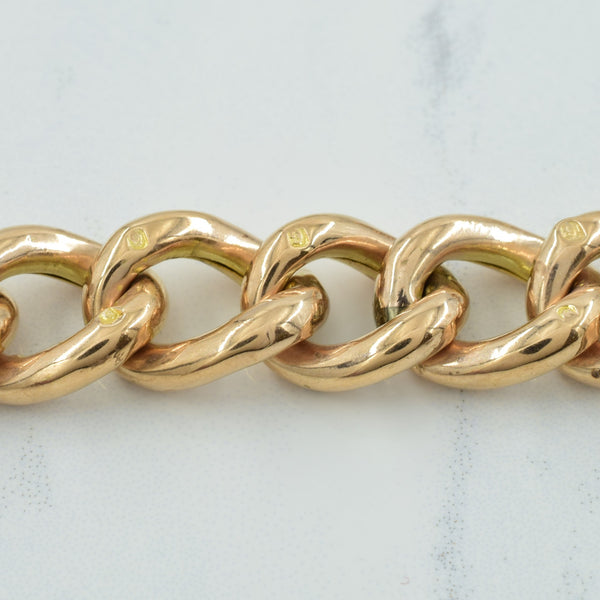 9k Rose Gold Curb Link Bracelet | 10