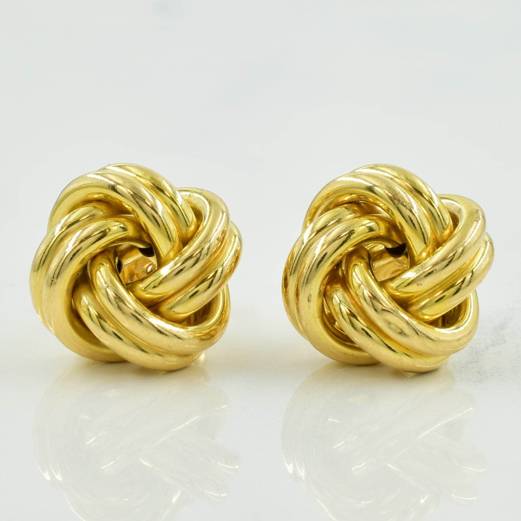 14k Yellow Gold Knot Stud Earrings