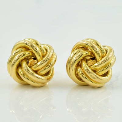14k Yellow Gold Knot Stud Earrings