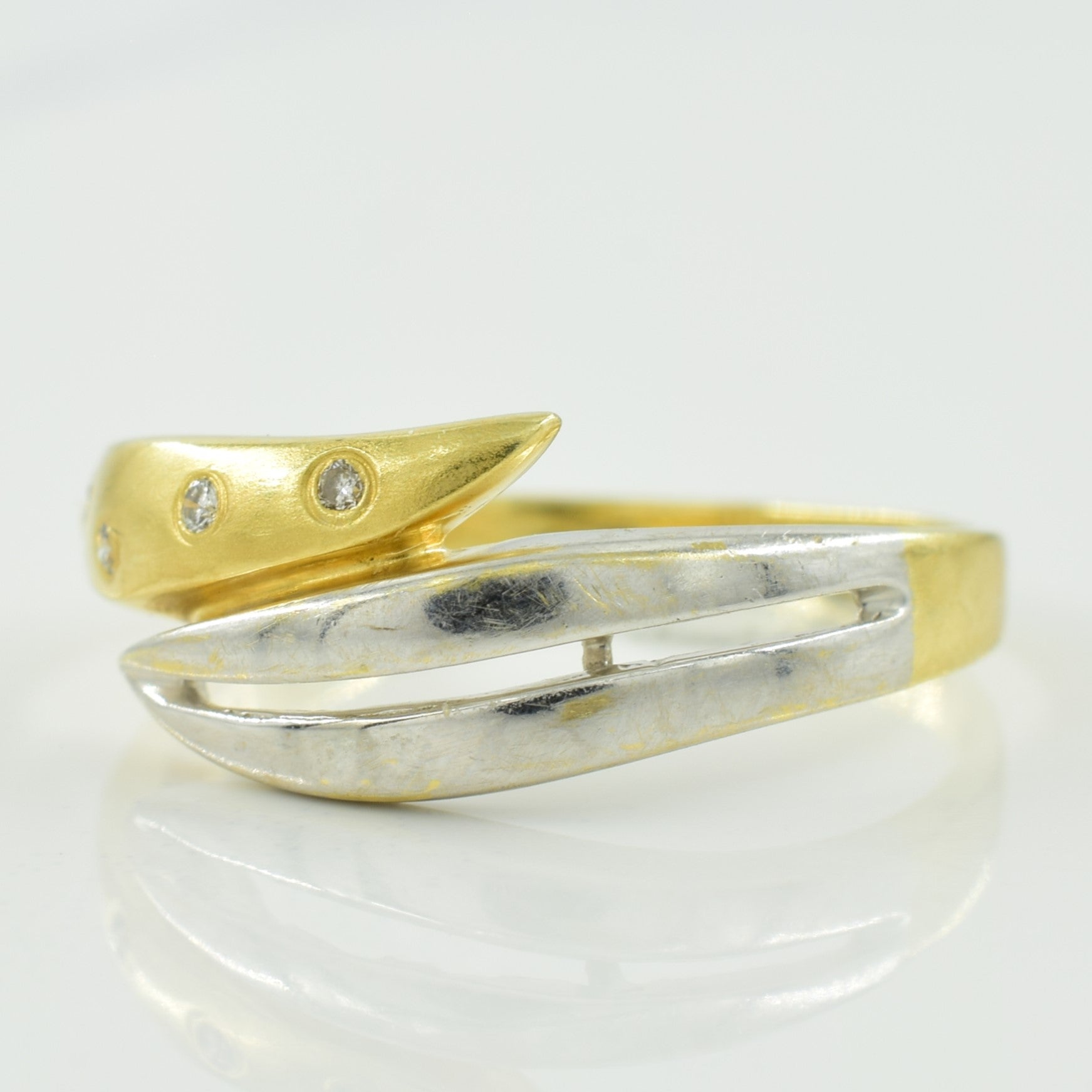 Two Tone Diamond Bypass Ring | 0.04ctw | SZ 7 |