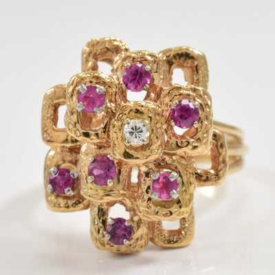 Pink Sapphire & Diamond Ring | 0.40ctw, 0.04ct | SZ 9 |