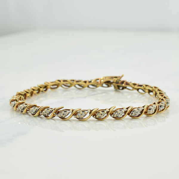10k Yellow Gold Diamond Bracelet | 0.54ctw | 7.25