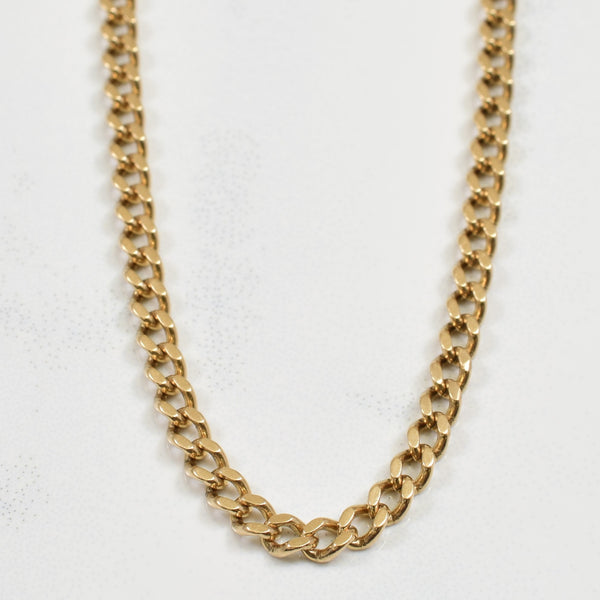 10k Yellow Gold Curb Chain | 25.25