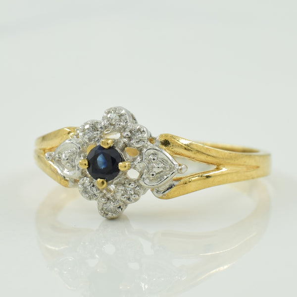 Blue Sapphire & Diamond Ring | 0.10ct, 0.02ctw | SZ 6.75 |