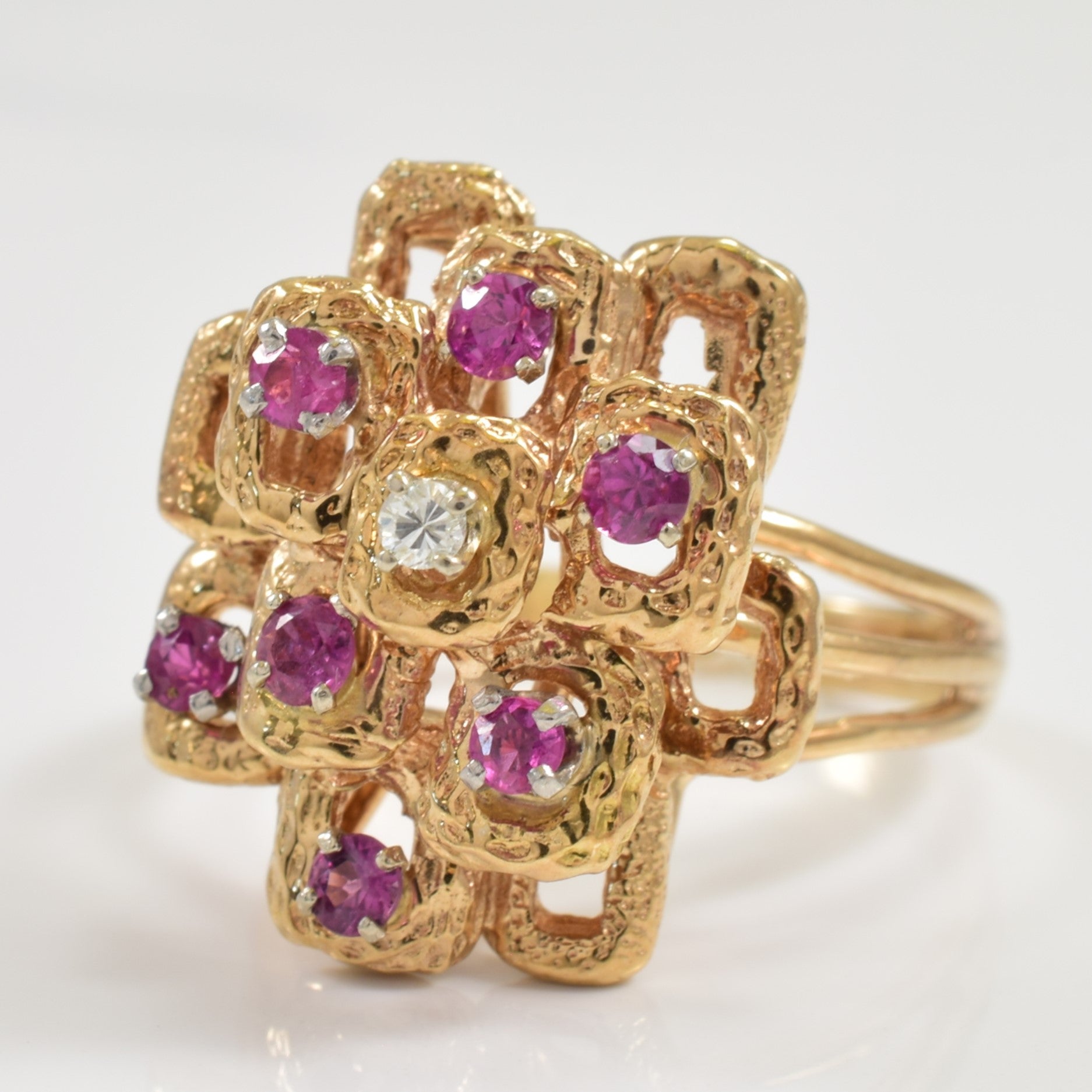 Pink Sapphire & Diamond Ring | 0.40ctw, 0.04ct | SZ 9 |