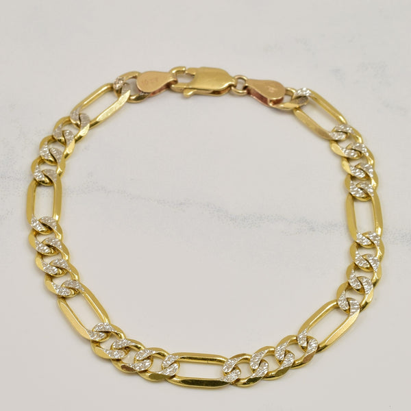 10k Yellow Gold Figaro Link Bracelet | 6.75