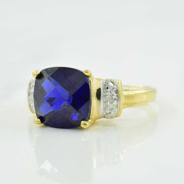 Synthetic Sapphire & Diamond Ring | 2.30ct, 0.01ctw | SZ 4.75 |