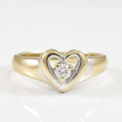 Solitaire Diamond Heart Ring | 0.07ct | SZ 5.25 |