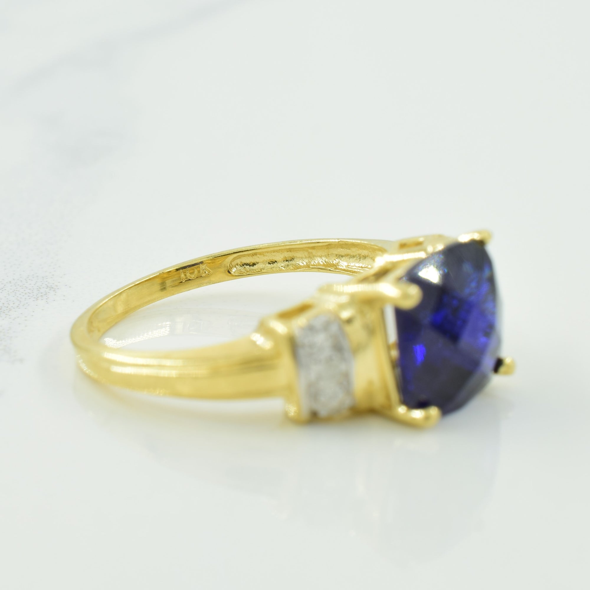 Synthetic Sapphire & Diamond Ring | 2.30ct, 0.01ctw | SZ 4.75 |