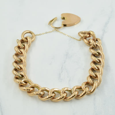 9k Rose Gold Curb Link Bracelet | 10
