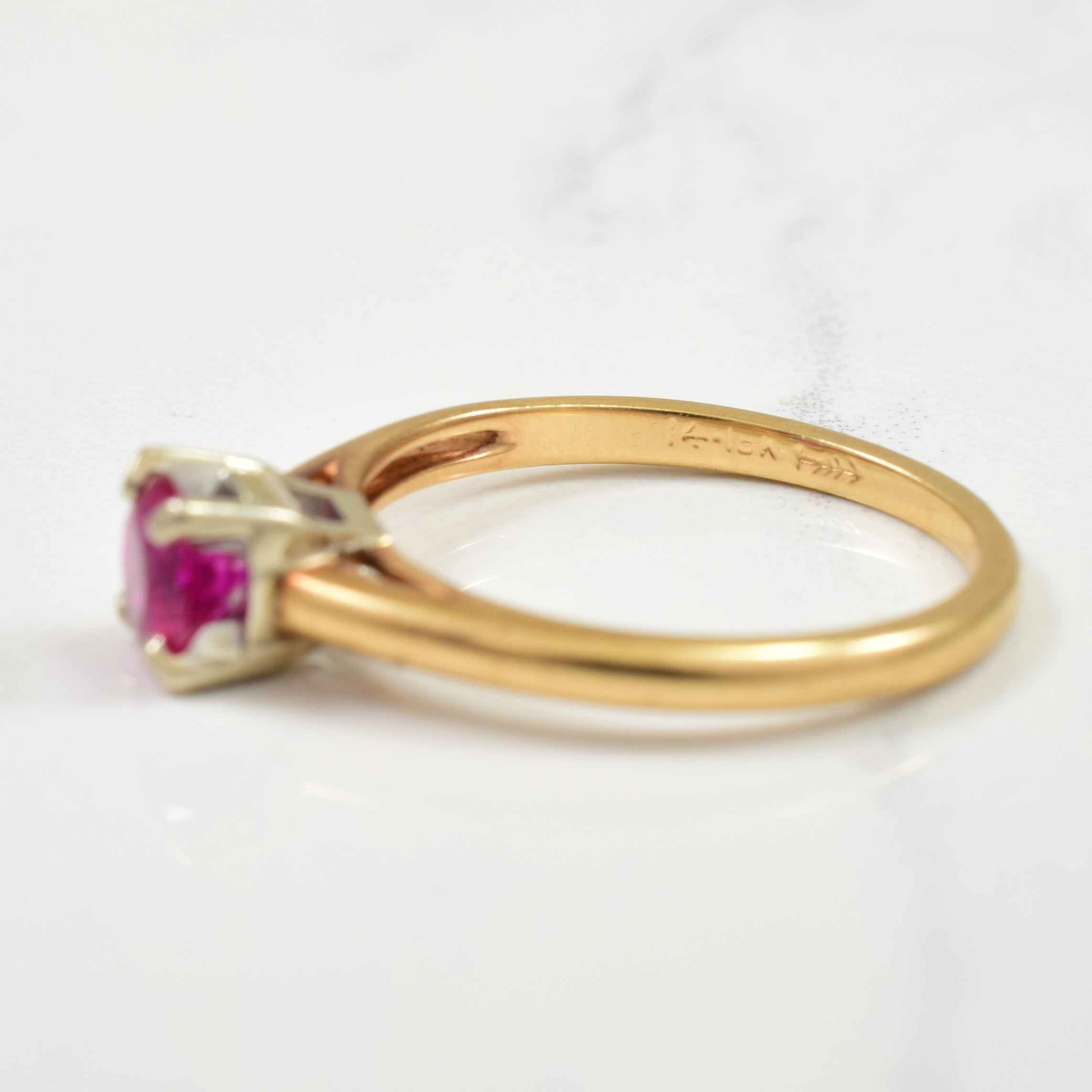 Bague en rubis synthétique | 0,50 ct | Taille 5 | 