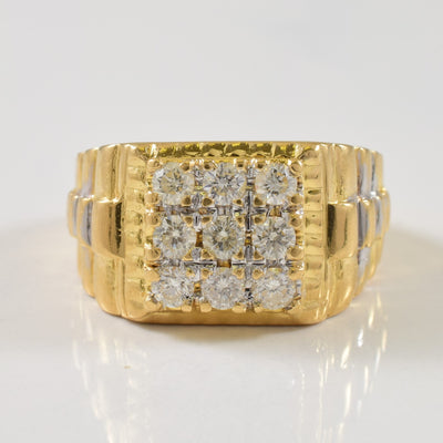 Pave Set Diamond Ring | 0.54ctw | SZ 9 |