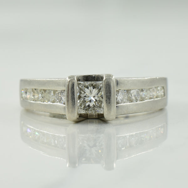 Platinum Diamond Cathedral Ring | 0.77ctw | SZ 7 |