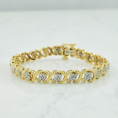 XO Diamond Tennis Bracelet | 0.88ctw | 6