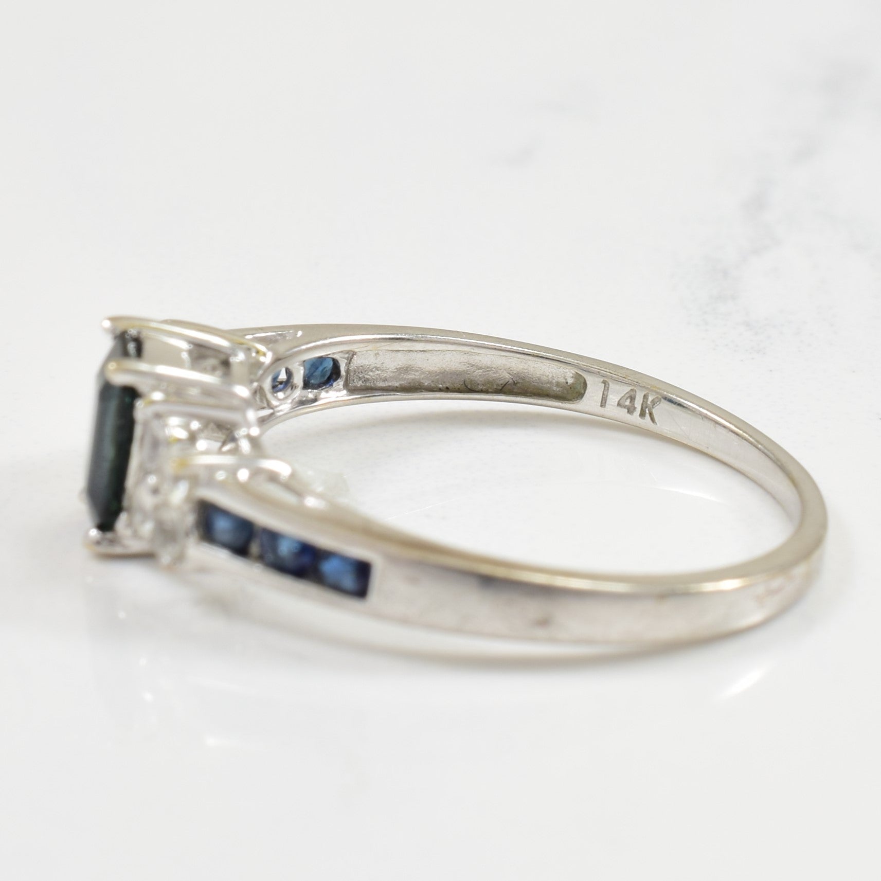 Blue & White Sapphire Ring | 1.00ctw | SZ 7.75 |