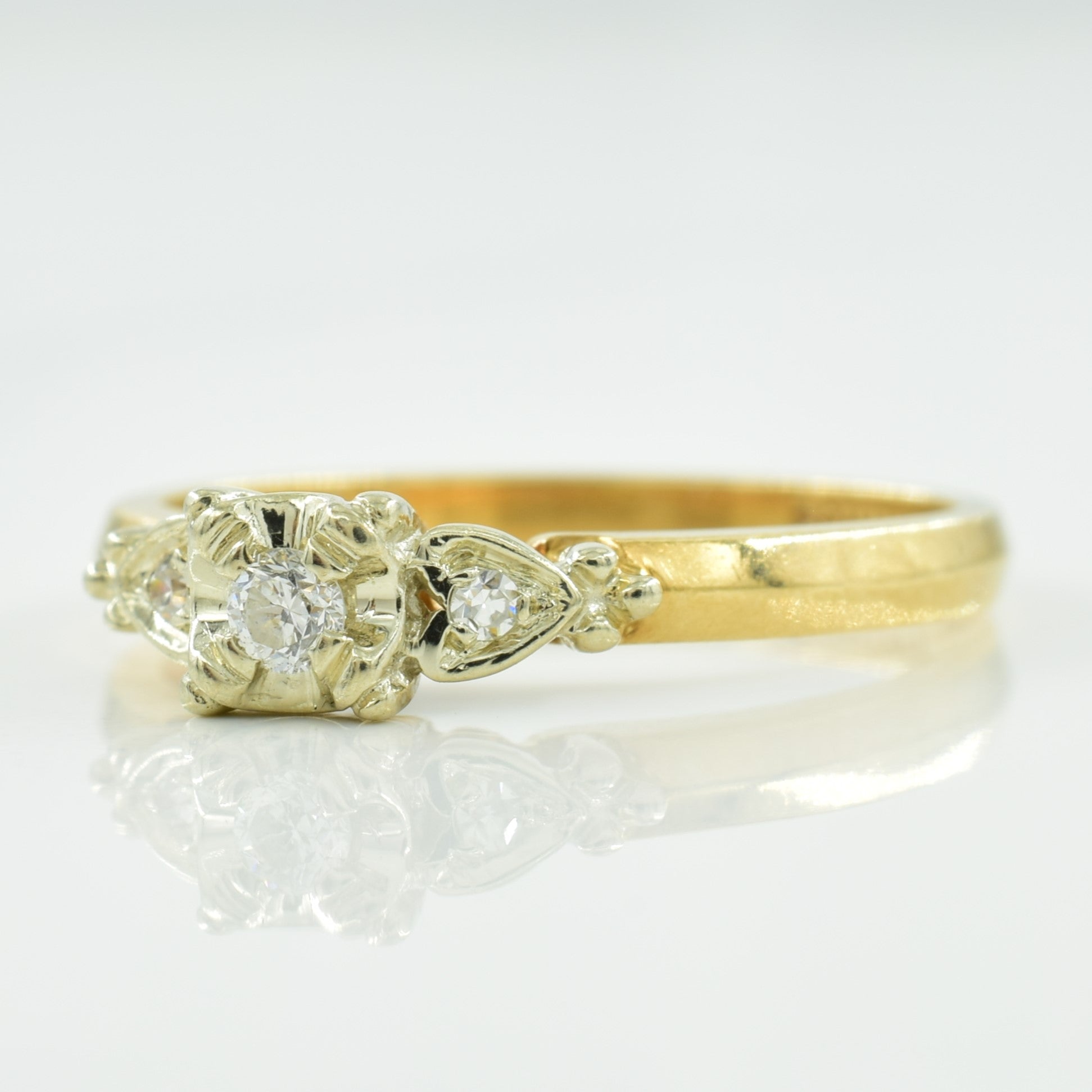 Three Stone Diamond Ring | 0.07ctw | SZ 6.5 |