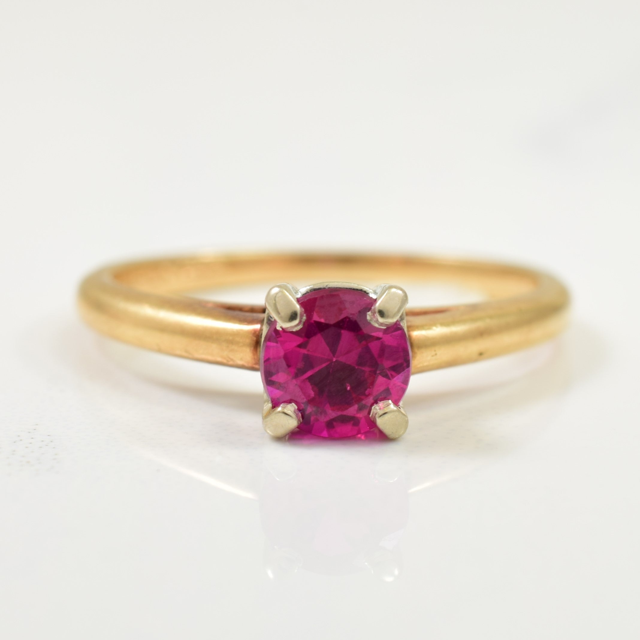 Bague en rubis synthétique | 0,50 ct | Taille 5 | 