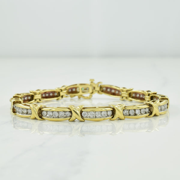 10k Yellow Gold Diamond Bracelet | 1.80ctw | 7.25