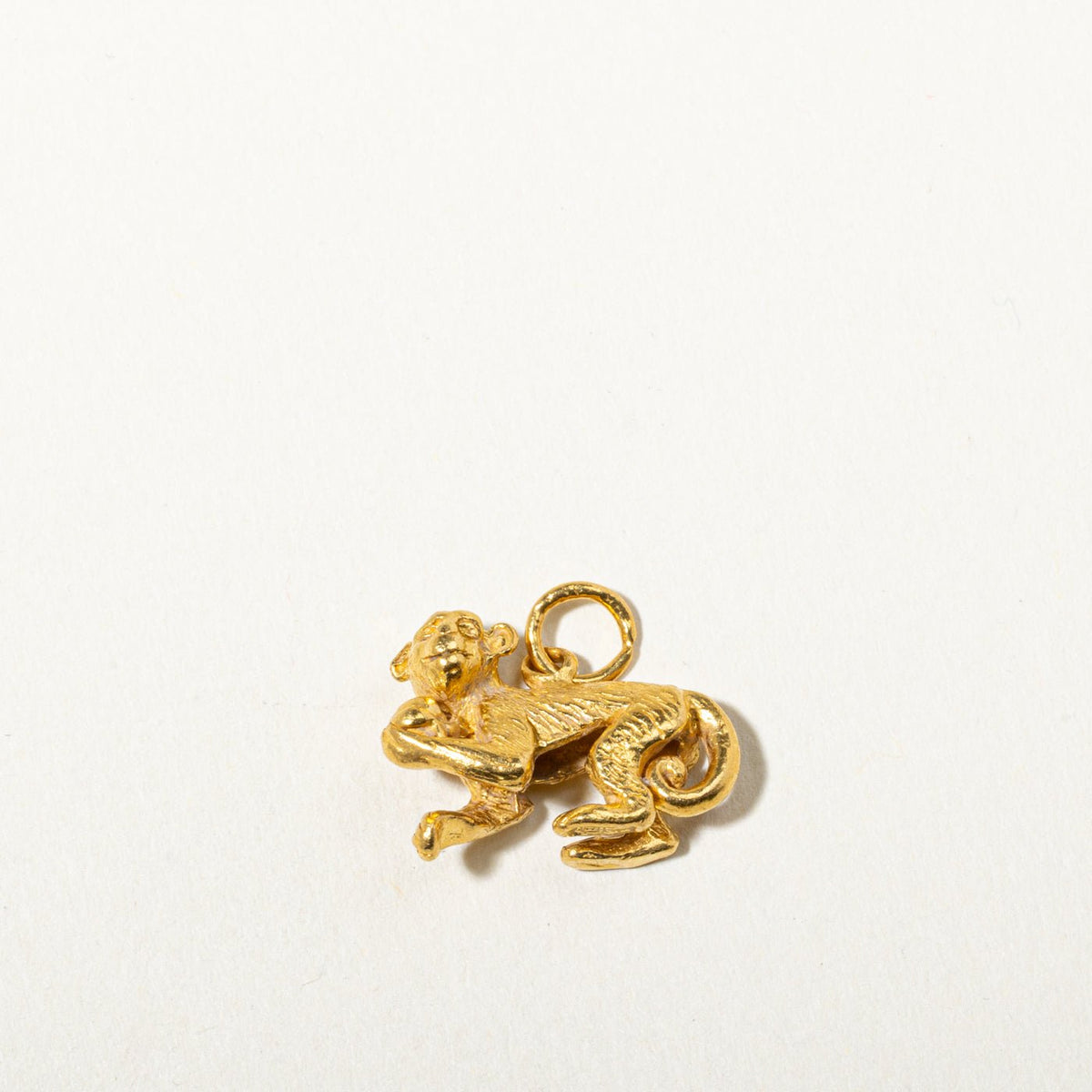 24k Yellow Gold Monkey Charm