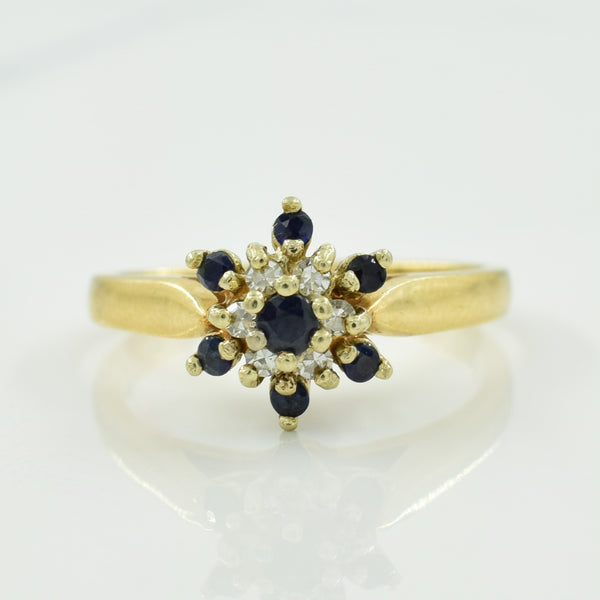Blue Sapphire & Diamond Ring | 0.18ctw, 0.06ctw | SZ 3.5 |