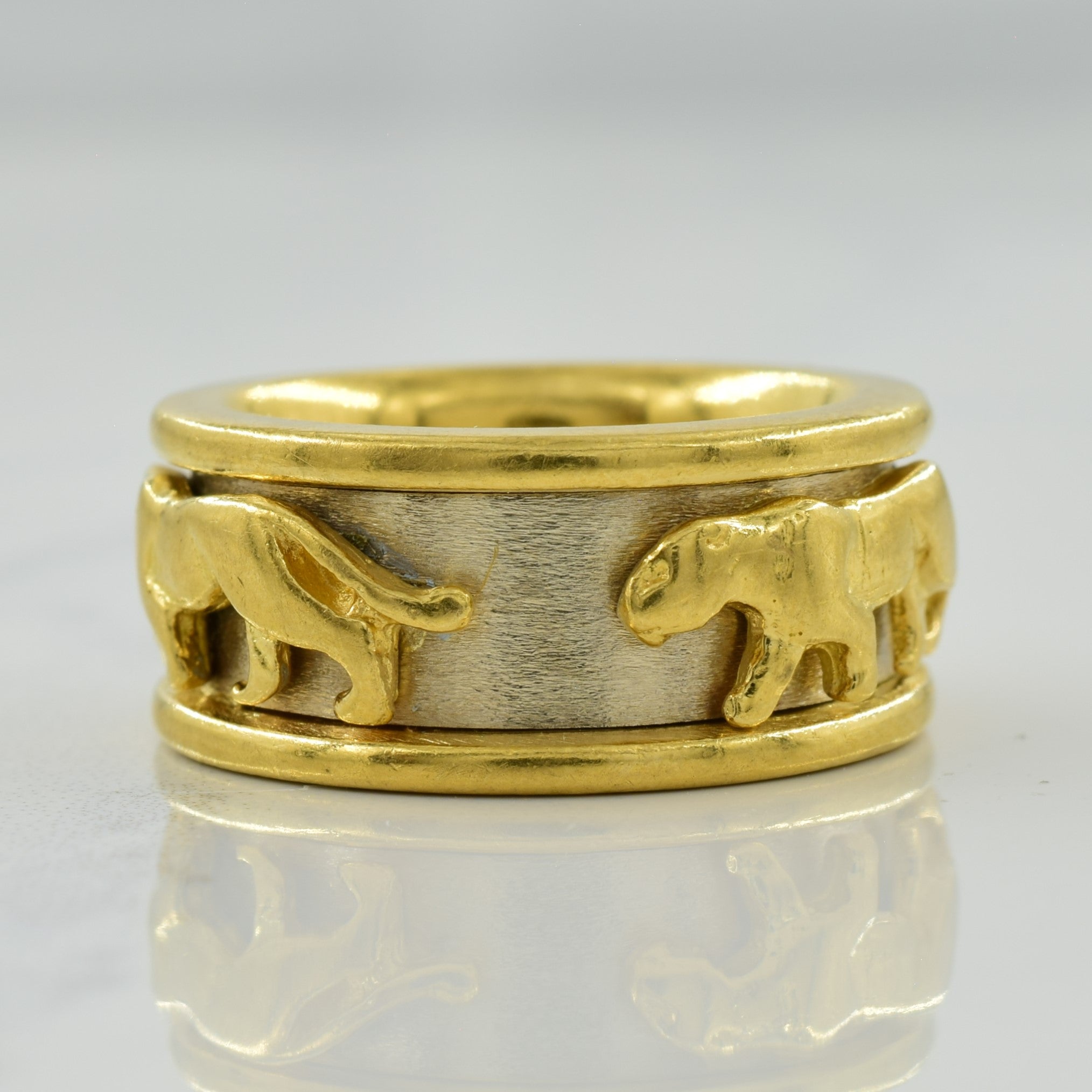 18k Two Tone Cougar Ring | SZ 5.25 |