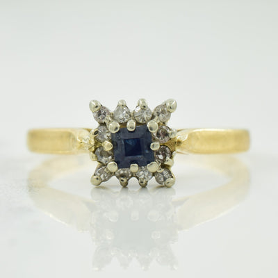 Blue Sapphire & Diamond Ring | 0.08ct, 0.06ctw | SZ 4 |
