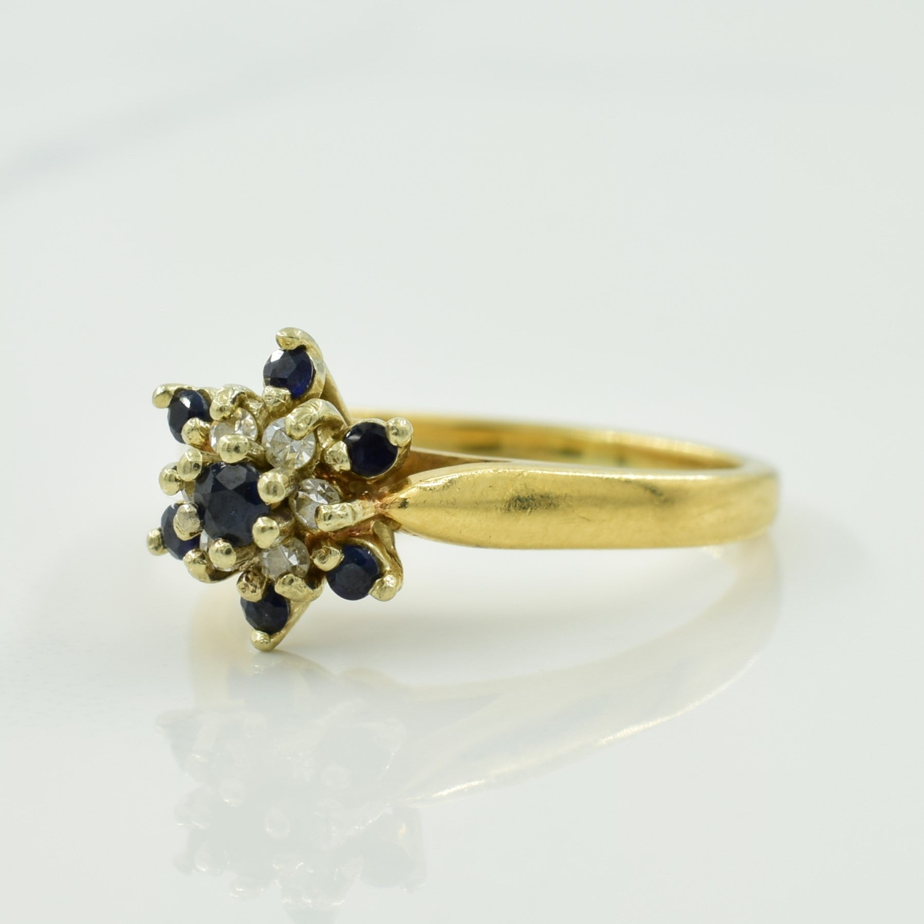 Blue Sapphire & Diamond Ring | 0.18ctw, 0.06ctw | SZ 3.5 |