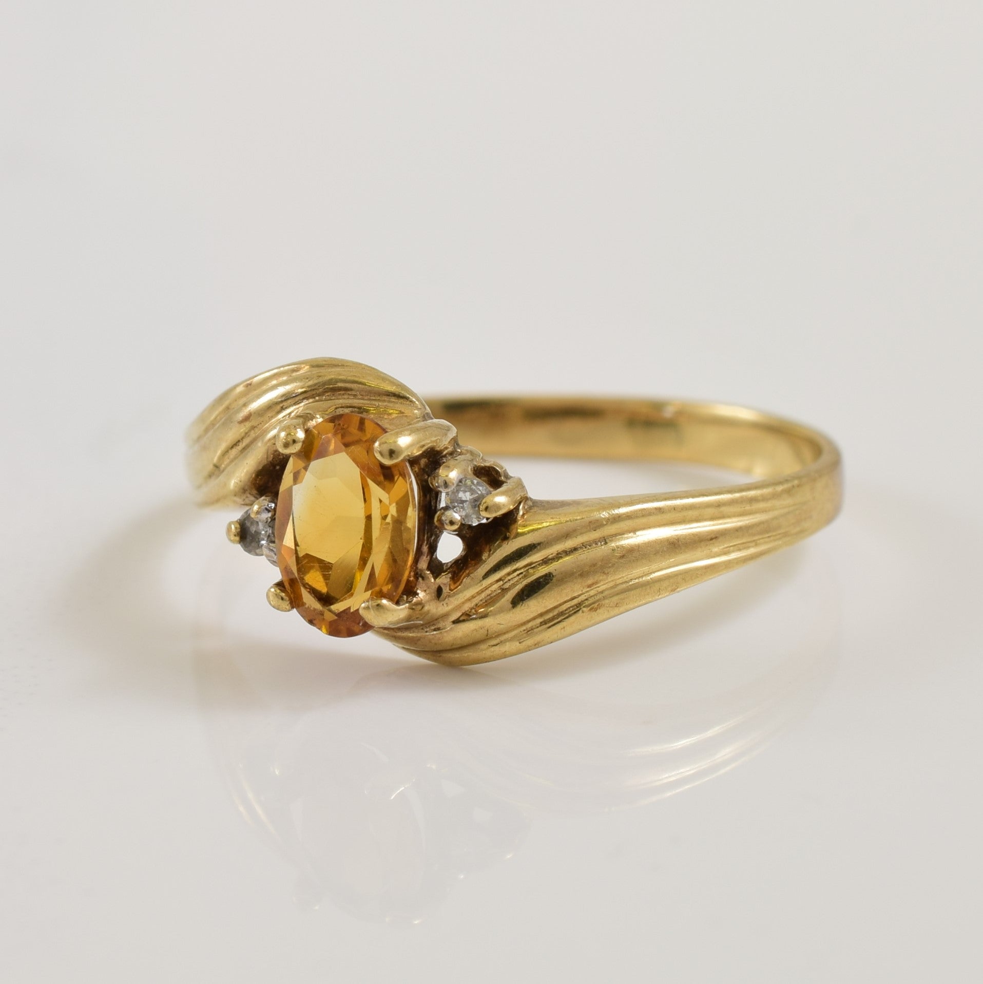 Citrine & Diamond Bypass Ring | 0.34ct, 0.02ctw | SZ 5.5 |