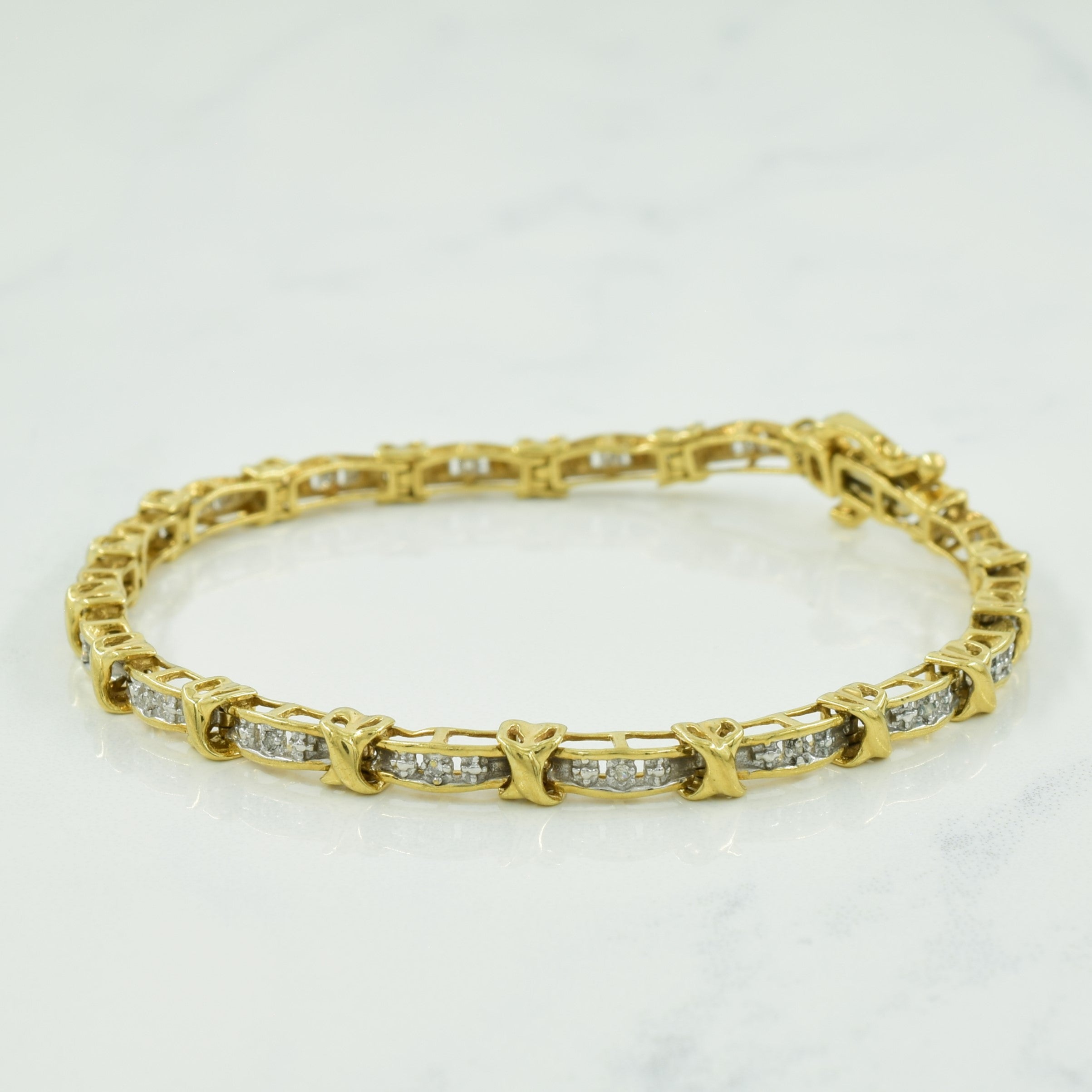 Diamond 10K Bracelet | 0.09ctw | 7" |